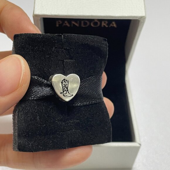 Pandora Cowboy Boots Charm Farmer Cowgirl Boots Western Boot 925 Sterling Silver
